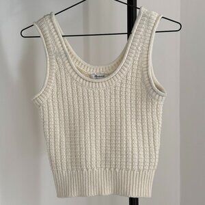 Madewell Textured Stitch Sweater Tank, Cream, Size XS